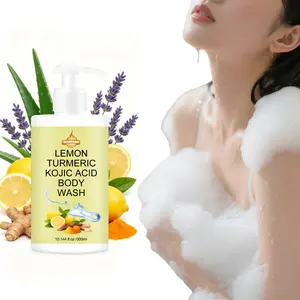 Lemon Turmeric Salicylic Acid Bath Gel, Brighten Even Skin Tone, 10.144 Fl Oz/300 Ml, Moisturizing & Nourishing Body Wash