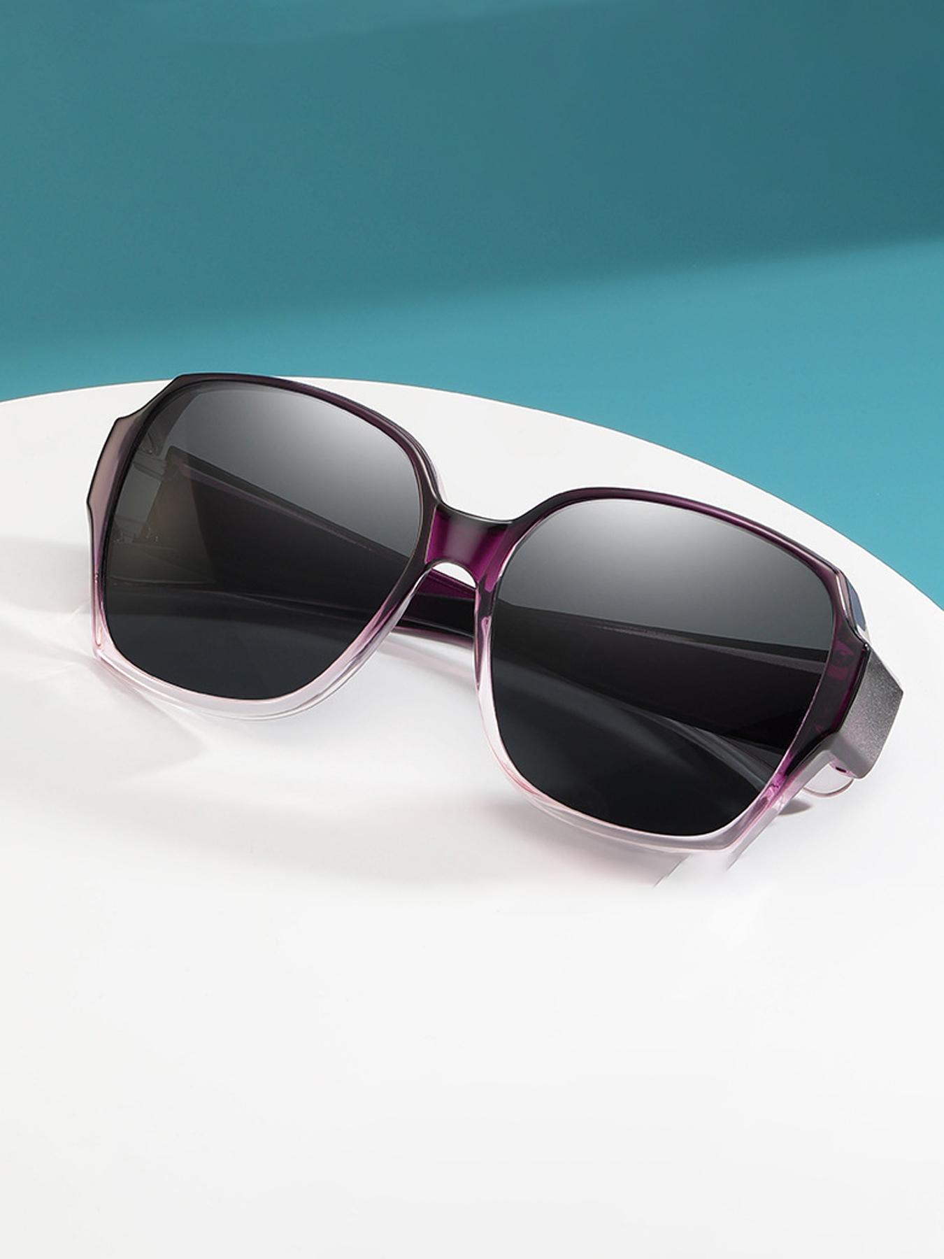 Square Frame Eyeglasses Fit Over Glasses, Trendy Casual UV Protection Sunglasses, Fashionable Frames Sunglasses, Fashion Accessories for Outdoor Activities