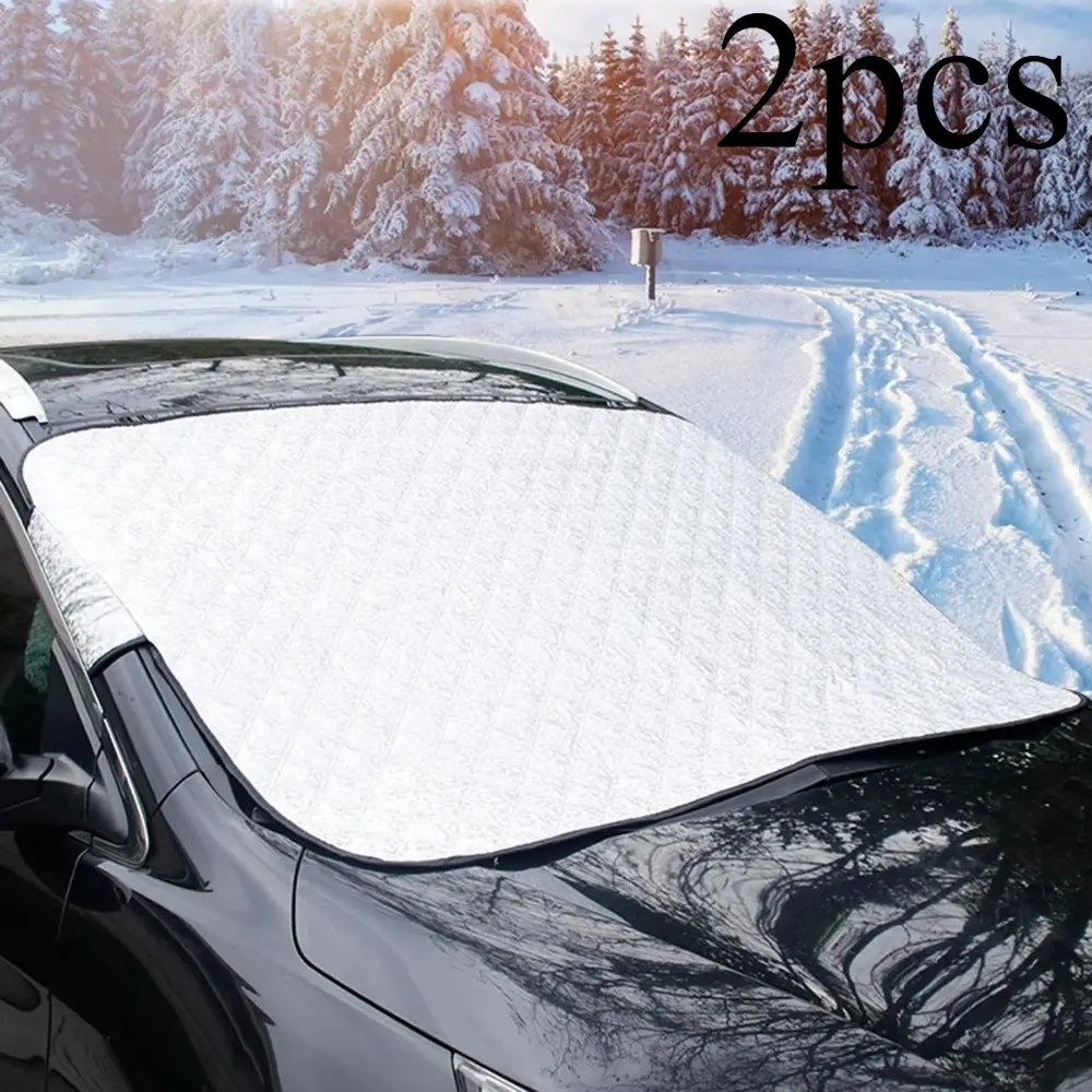 2pcs Car snow cover, front windshield snow and frost shield, half car cover, car cover, winter anti-freezing and anti-snow fabric new