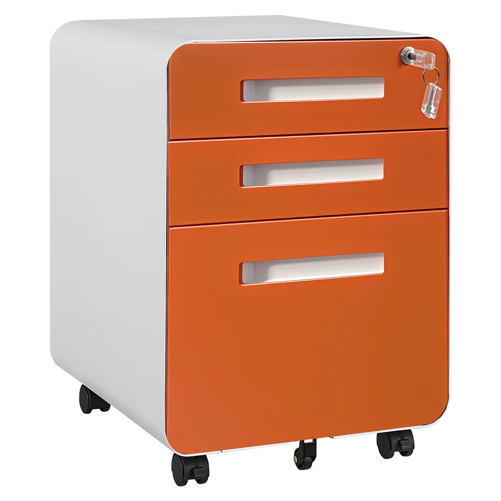 3 Drawer Mobile File Cabinet with Lock, Under Desk Metal Filing Cabinets with Wheels for Home Office Organizer Letters/Legal/A4