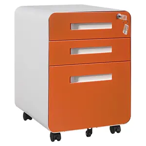 3 Drawer Mobile File Cabinet with Lock, Under Desk Metal Filing Cabinets with Wheels for Home Office Organizer Letters/Legal/A4