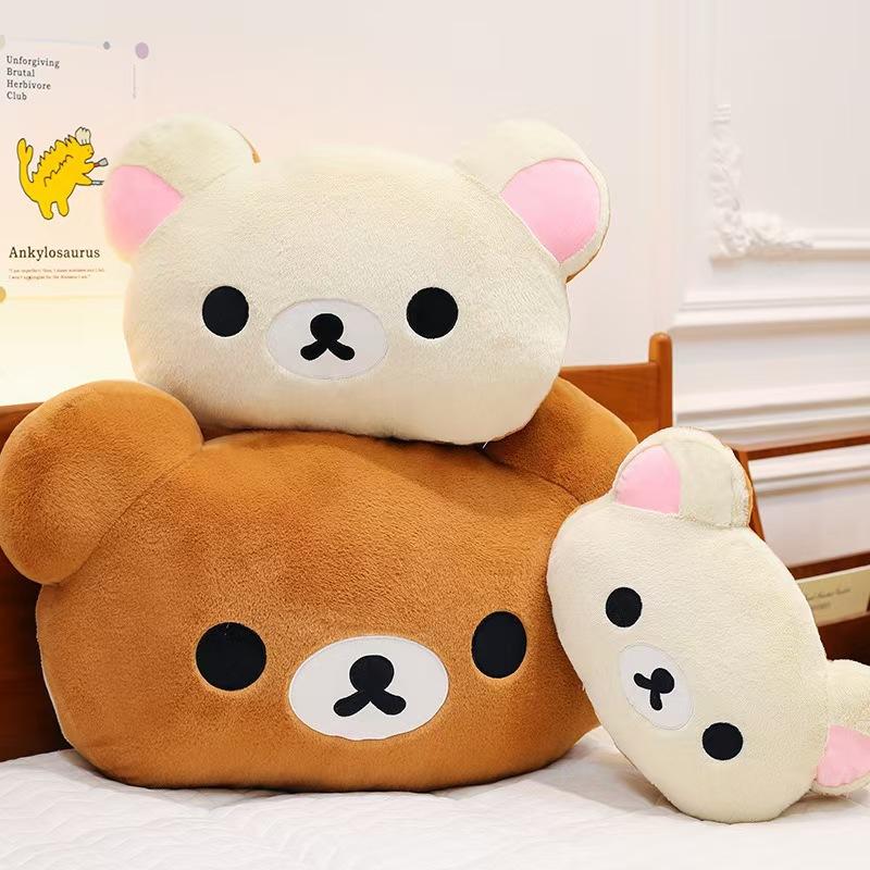 Cute Rilakkuma Plush Warm Hand Pillow Cartoon Bear Peluche Stuffed Toy Soft Cushion Birthday Gift