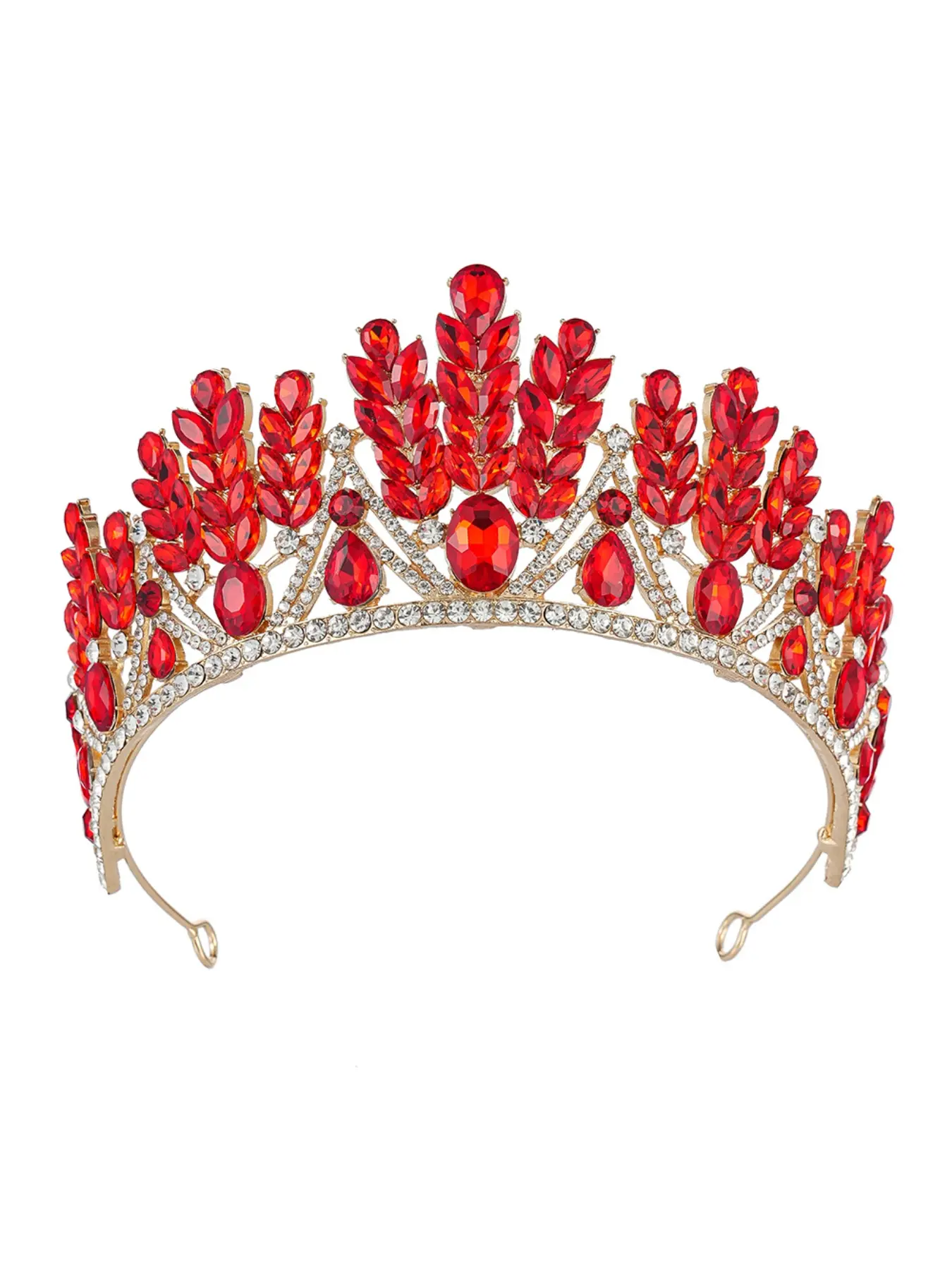 Bride Crown European and American Baroque Alloy Colorful Tiara Show Performance Crown