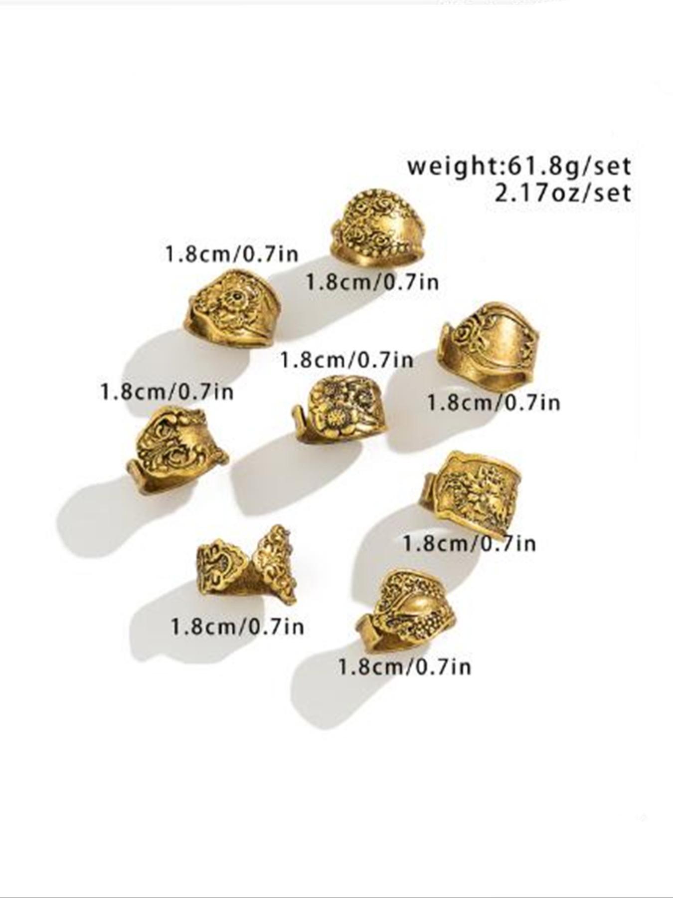 Boho Style Vintage Ring Set, Fashion Retro Ring Set for Party, Daily Decor, Trendy All-match & Exquisite Jewelry for Birthday Gift, Statement Rings, Statement Multi Ring