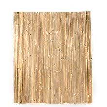 Natural Bamboo Slat Screening, Eco-Friendly Privacy Slat Fence, Bamboo Screen Panel Roll for Balcony or as Wind and Sight Protection (1.2m x 4m)