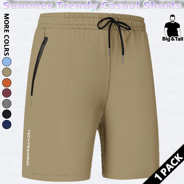 5-Pack Men's Quick Dry Tech Training Shorts | Big & Tall Summer Casual with Zipper Pockets