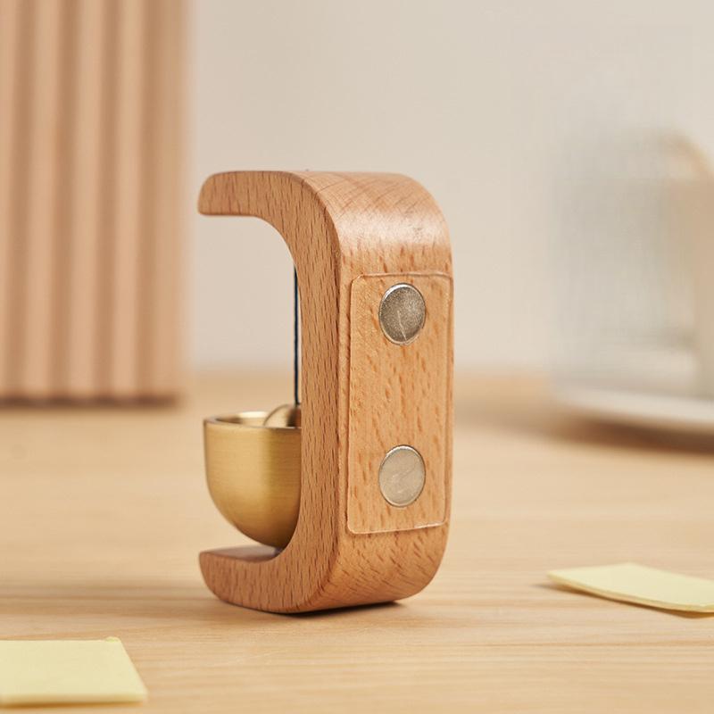 Dopamine Wireless Wooden Wind Chime C-Shaped Doorbell – Suction Cup Entryway Doorbell, Housewarming Hanging Ring Ornament, Atmospheric Entrance Decor, Perfect Home Decor Accessory, High-Appearance Holiday Gift