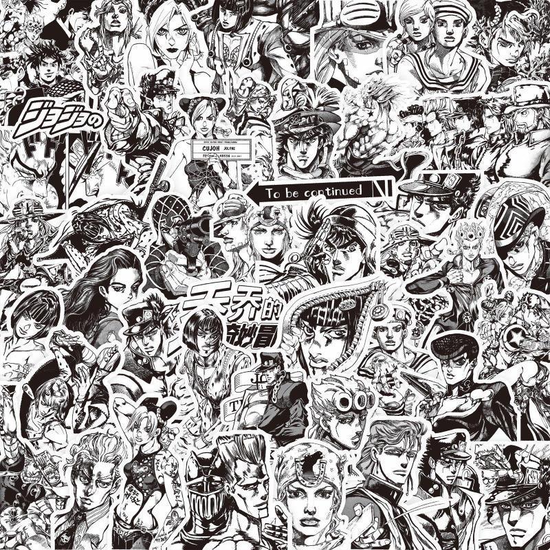 82PCS Kujo Jotaro Anime Stickers JoJo Bizarre Adventure Sticker Higashikata Josuke Bruno Buccellati Cartoon Decals