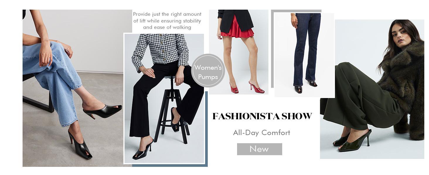 Imily Bela Womens Kitten Heels Mules Open Peep Toe Slide Sandals Slip On Summer Dress Shoes