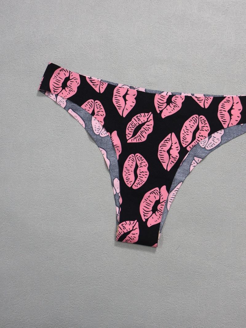 Women's All Over Print Thong, Soft Cute Comfy Breathable Panty for Daily Wear, Women's Underwear for All Seasons