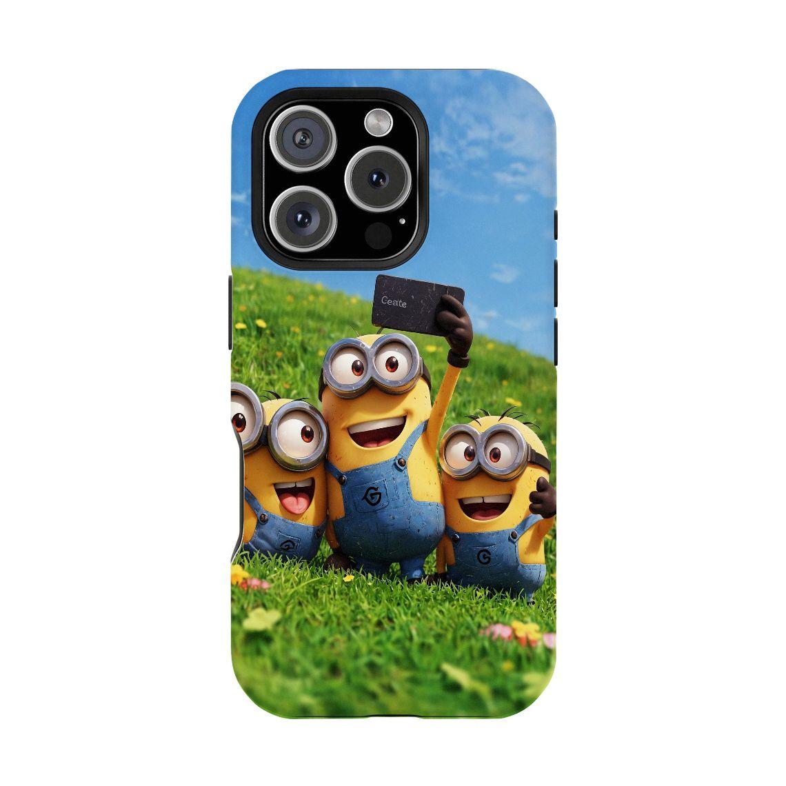 Minions Double-layer durable phone Cases For iPhone 17 16 15 14 13 12 Promax Pro Plus, hard shell protection ,Unique design,best Gift