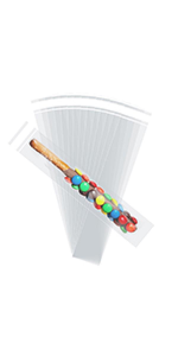 Self Sealing Cellophane Bags,2x10 Inches 100 Pcs Clear Pretzel Rod Bags, Resealable Bag for Packaging ICY Candy Popsicle