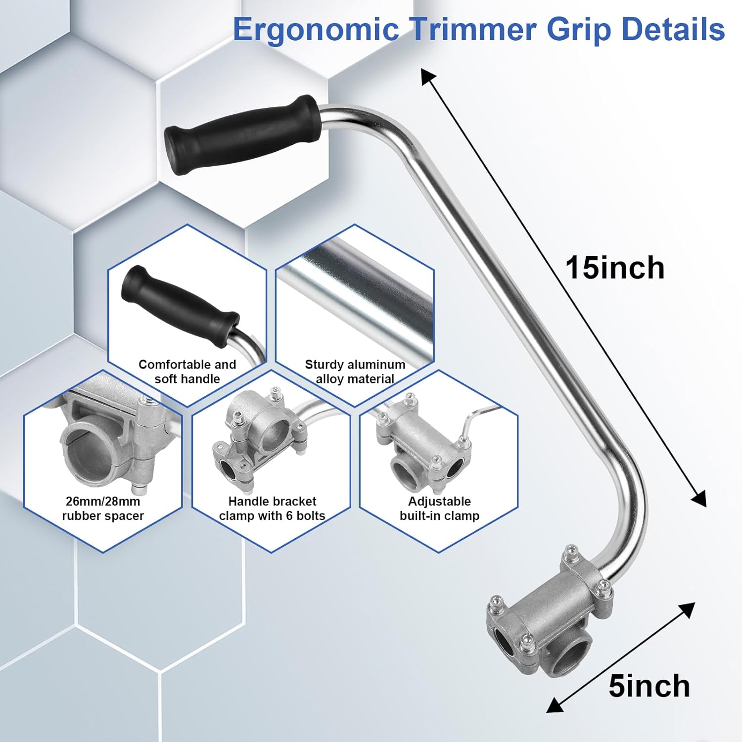 String Trimmer Handle Trimmer Handle Trimmer Weed Eater Handle Extension with Bracket Clamp Weeder Handle Lawn Trimmer Handle () String Trimmer Handle Trimmer Handle Trimmer Weed Eater Handle Extension with Bracket Clamp Weeder Handle Lawn Trimmer Handle ()