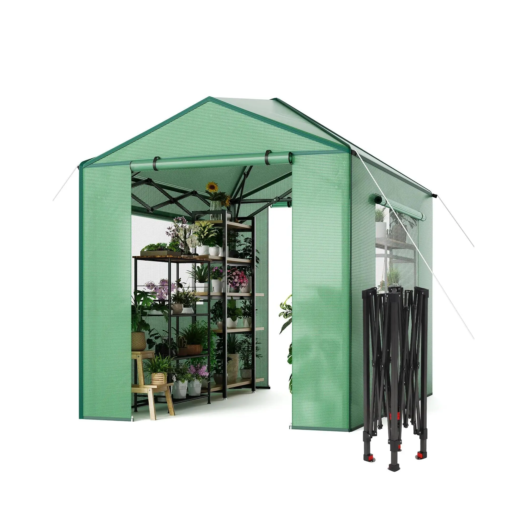 GARVEE 6x8FT Pop-Up Greenhouse with Durable PE Cover