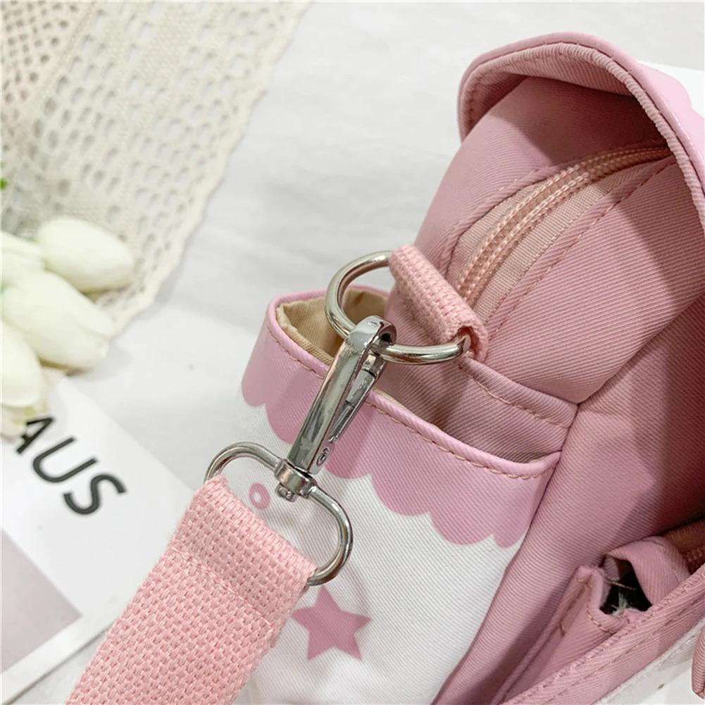 Y2K Cute Girl Lolita Bow Rabbit Shoulder Bag Women Star Moon Canvas Crossbody Bags Korean Kawaii Satchel Bag Sweet Messenger Bag