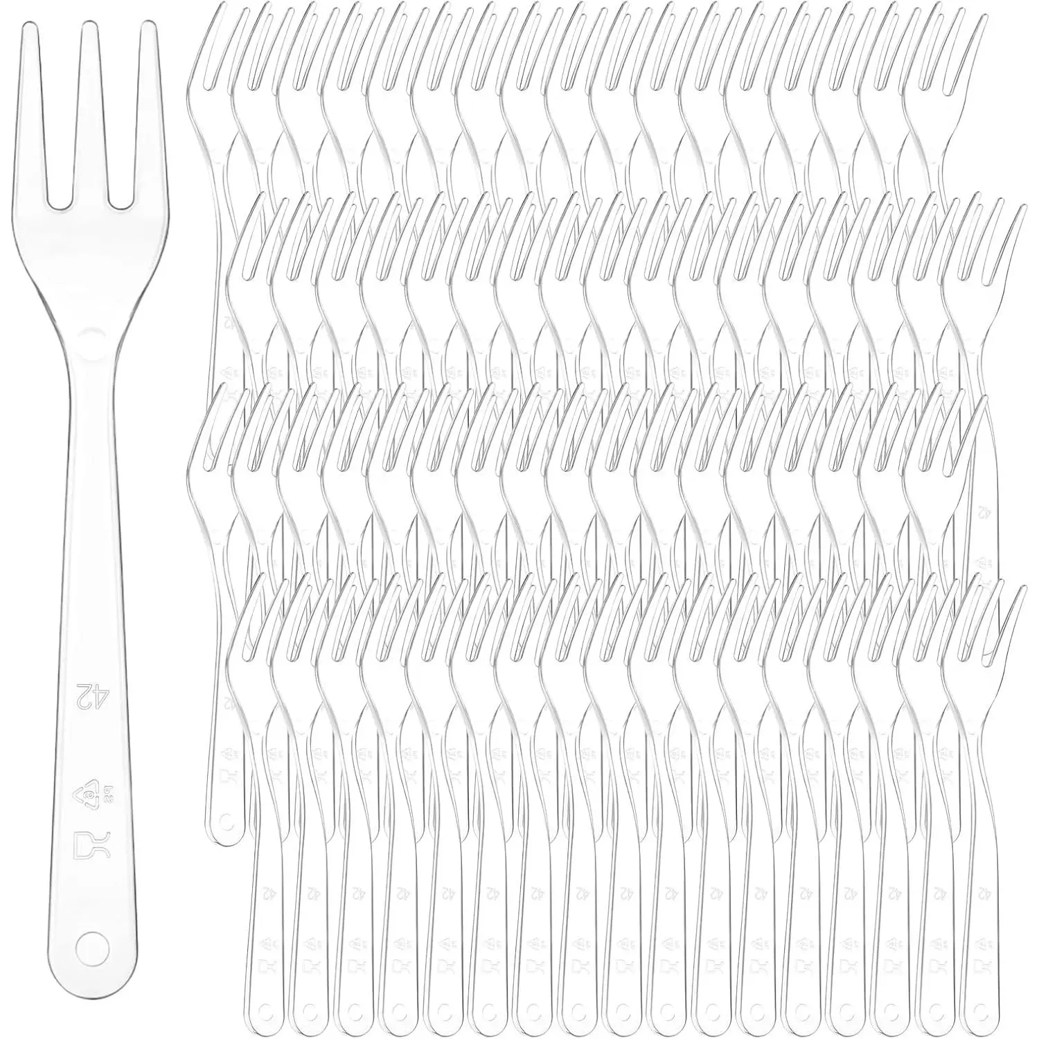 1000 Pcs Plastic Mini Forks, 3.7 Inch Clear Mini Tasting Fork Small Dessert Fork, Disposable Tiny Appetizer Forks, Exquisite Tiny Utensils for Fruit Cakes Party Serving Supplies