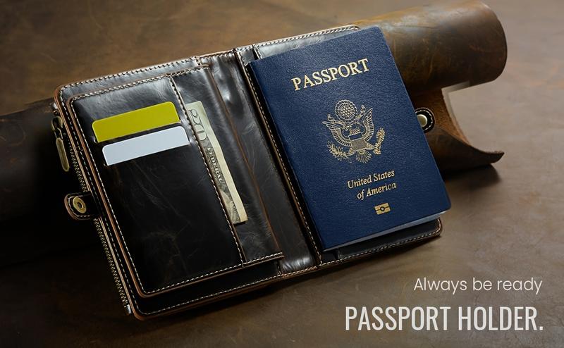 Durable Portable Passport Case with Zipper Coin Purse, Multi-Card Credit Card Wallet for Daily Travel, Lightweight Document Organizer for International Trips, Secure Holder for IDs and Cash