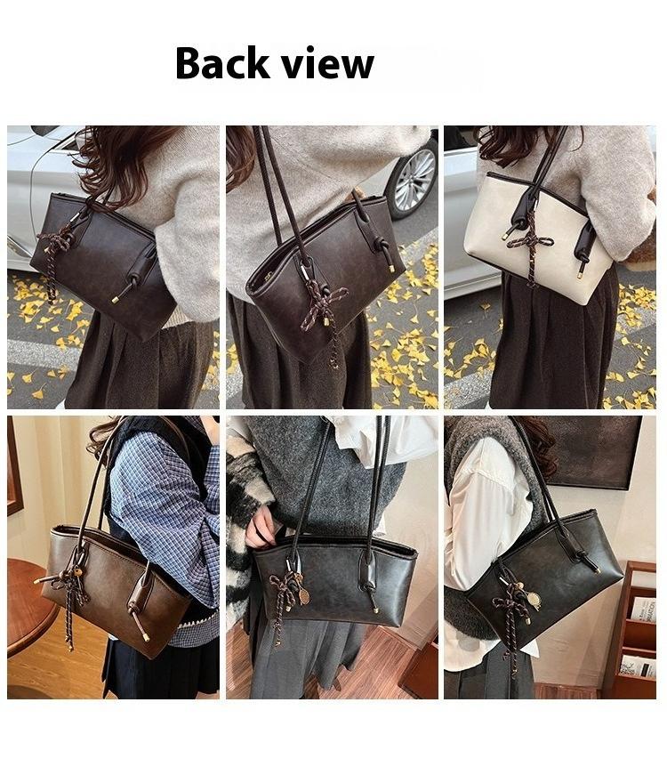 25 fall&winter Women's Elegant Solid Color Shoulder Bag, Fashionable Large Capacity Crossbody Bag for Daily Used, Casual Trendy Versatile High-quality Daily Commuting Bag