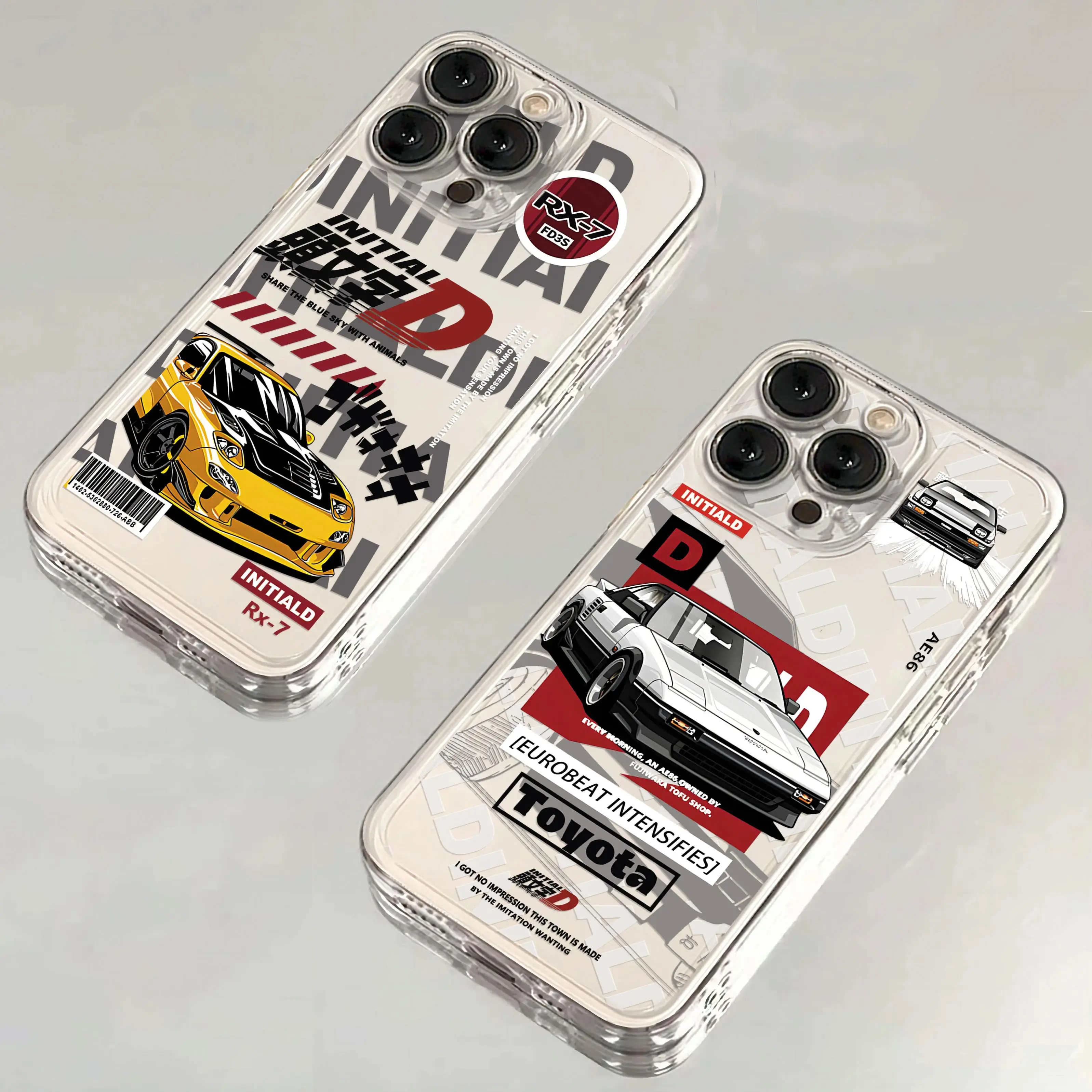 Cool Anime Initial D AE86 Hot Phone Case For iPhone 17 Air 16 15 14 13 12 11 Pro Max Plus and Samsung S26 S25 S24 S23 S22 Plus Ultra Transparent Cover