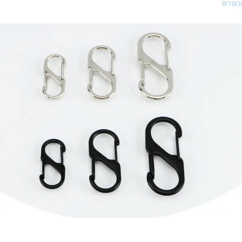 Adults' 10-Pack Heavy-Duty S-Shaped Figure 8 Dual Spring Carabiner Clips, Quick Snap Hooks Keychain Buckles for Hiking, Camping Backpack DIY Outdoor Gear