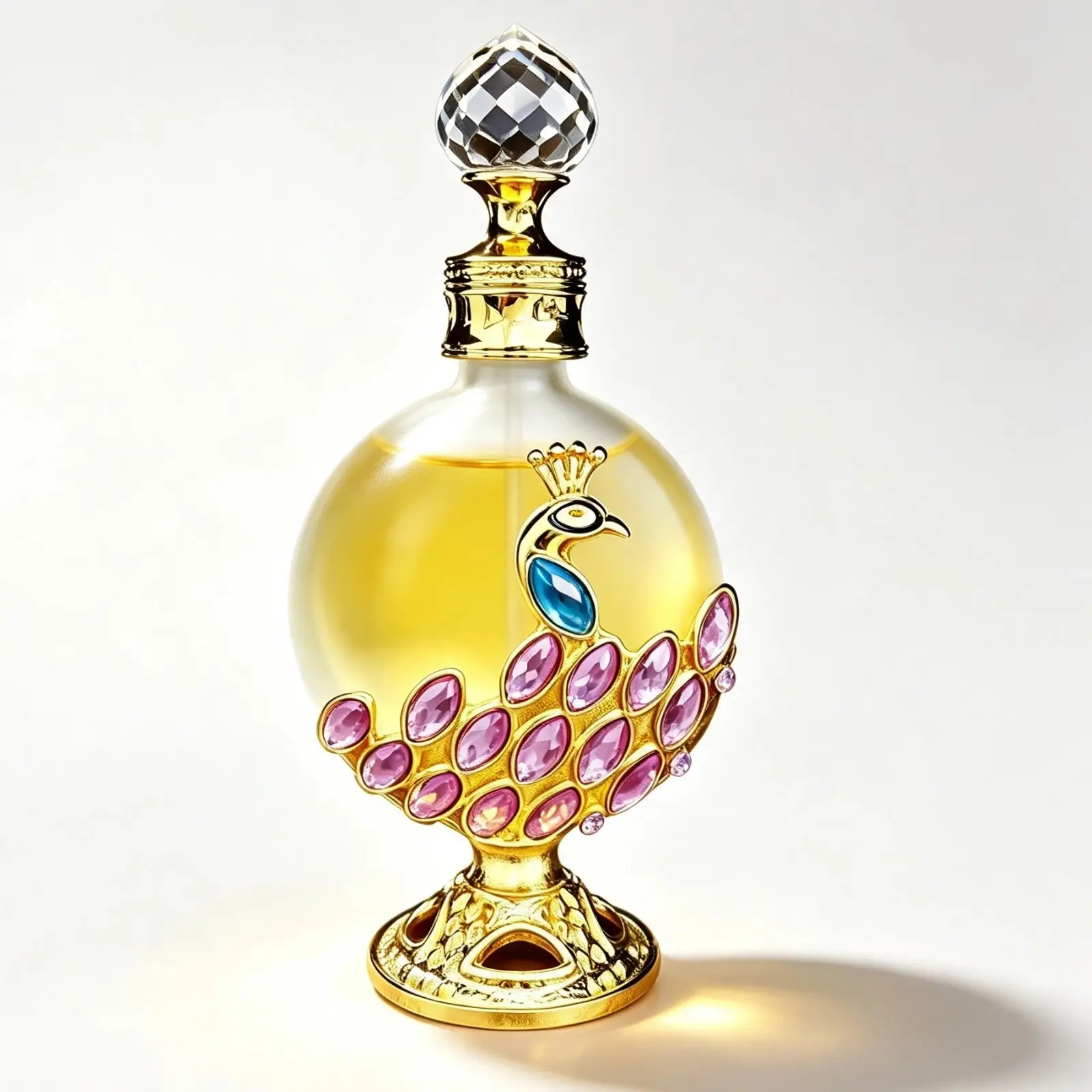15ML Middle Eastern Fragrance Oil - Dab-on Oriental Floral Pheromone Oil for Men and Women, Unique Peacock Diamond Design, Party, Dating or Gift Use