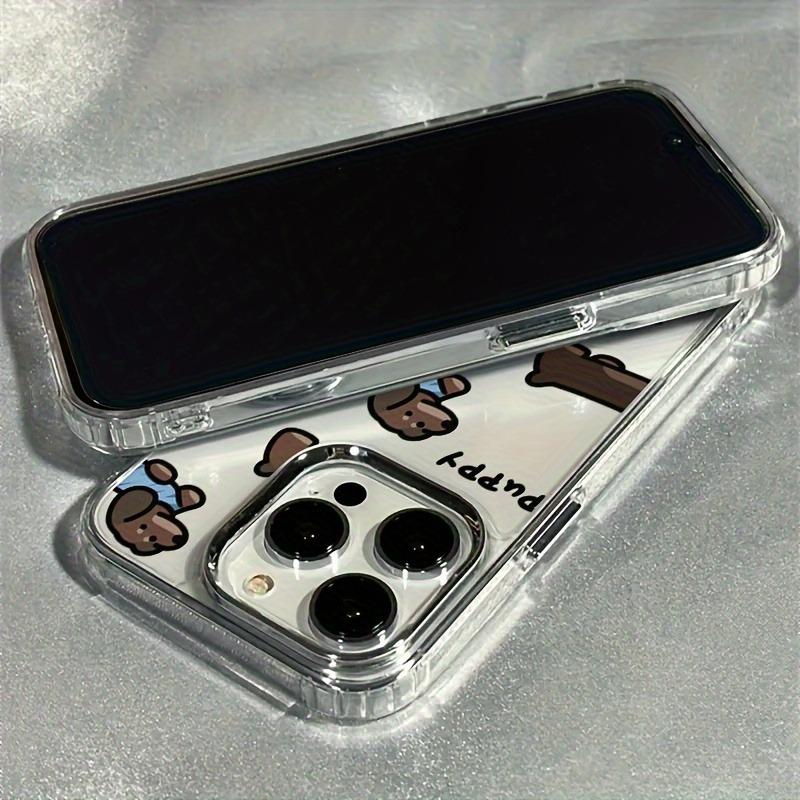 Apple iPhone 17 16 15 14 13 12Plus Pro Max series luxury transparent electroplated lens protection, soft phone case with various dachshund design patterns and electroplated lens