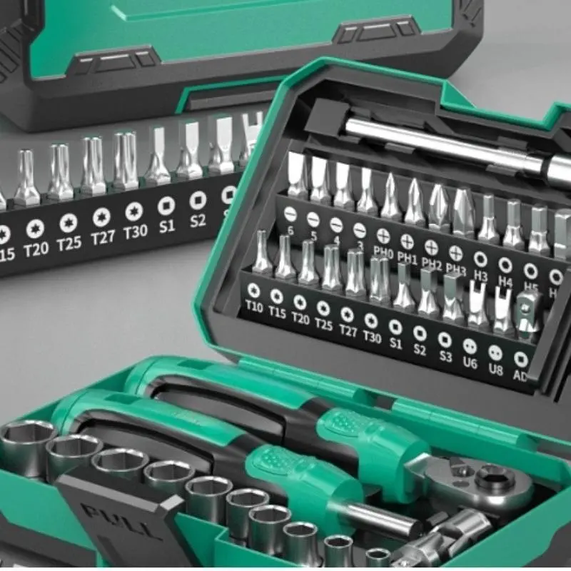 Ratchet Screwdriver Set with Cross and Flat Head Bits, Multi-Function Tool Kit for Home Repair and DIY Projects, Durable Hardware Tools
