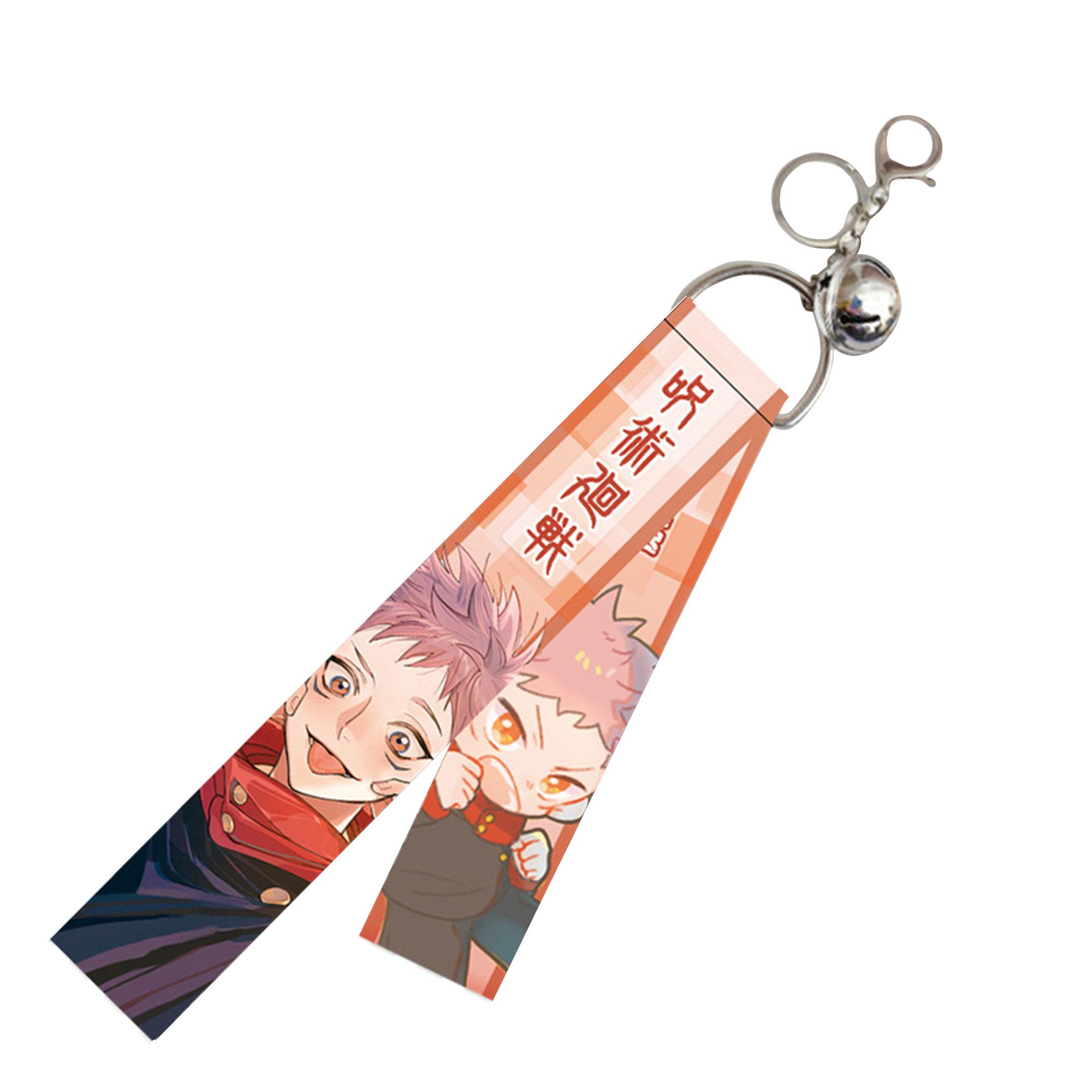 Anime JJK Keychain Gojo Satoru Fushiguro Megumi Phone Charm Accessories Pendant Keyring Bag Cute Cartoon Figure Pendant Keyring