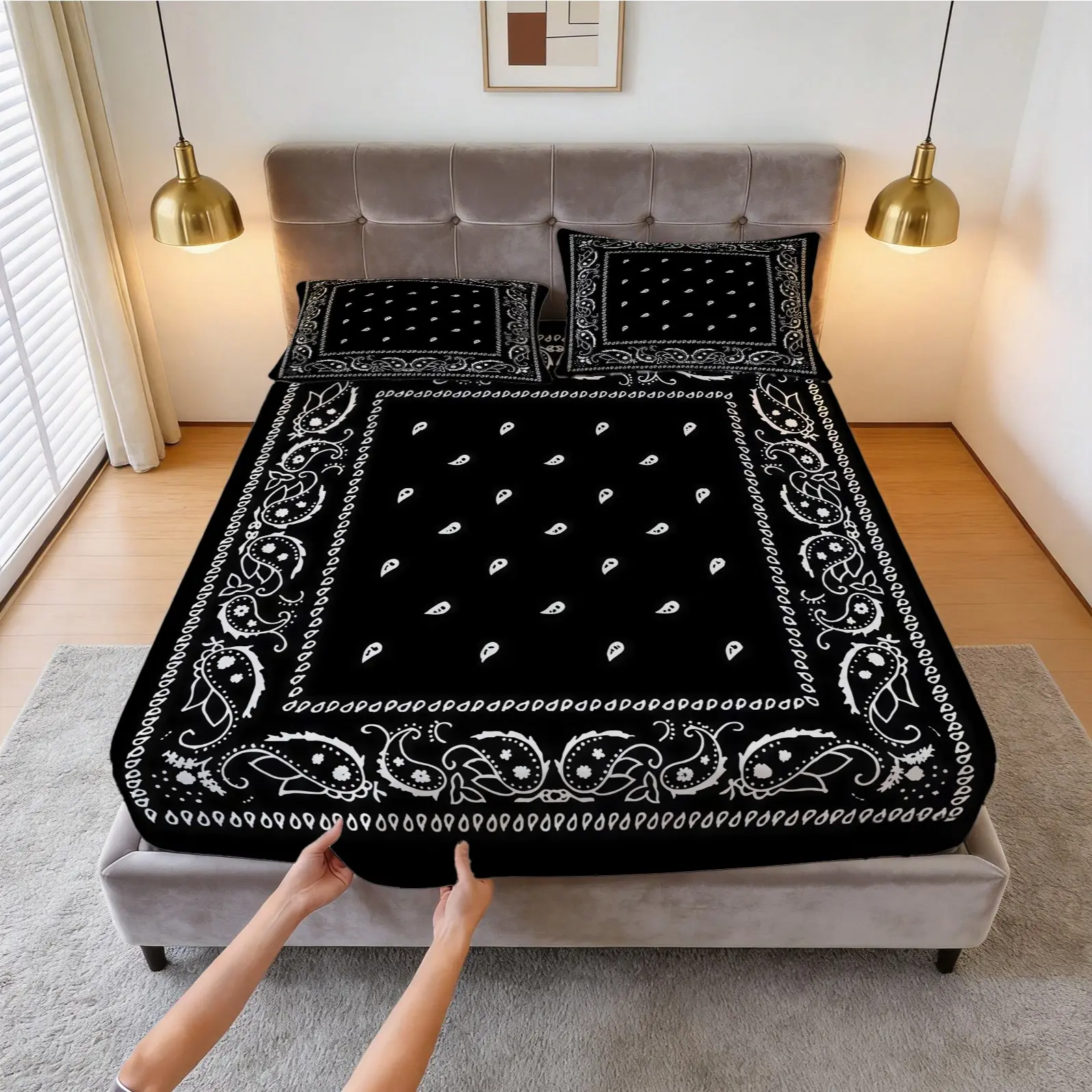 Paisley Cashew Flower Soft Quilt Set Bedding, 1 Blanket With 1/2 Pillowcase (Excluding Pillow Core), Suitable For All Seasons In Bedrooms, Dormitories, And Guest Rooms, Suitable For Teenagers And Adults