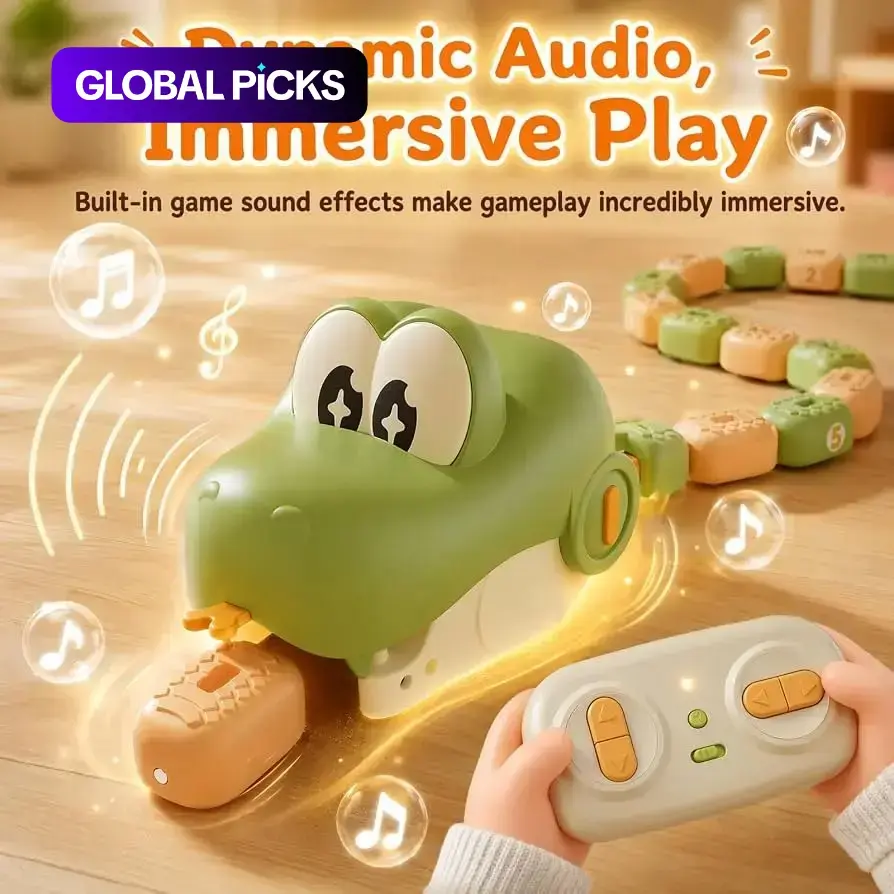 RC Interactive Snake Game Toy with Music and Flashing Lights, Electric Remote Control 2-Player Battle Game, Interactive Gameplay, Family Party Indoor Game, 360° Spin, Birthday Gift for Boys Girls Age 6+