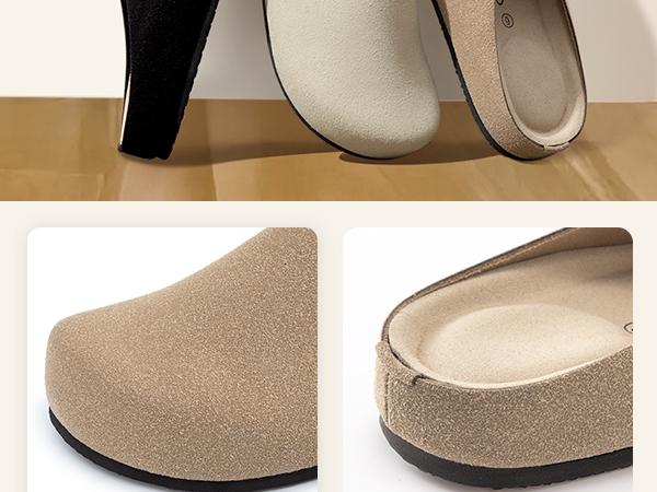 Athlefit Women's Slip On Suede Clogs Comfortable Cork Footbed Mules Shoes with Arch Support for Nurse Work Outdoor Travel Brown Footwear Athlefit Women's Slip On Suede Clogs Comfortable Cork Footbed Mules Shoes with Arch Support for Nurse Work Outdoor Travel Brown Footwear