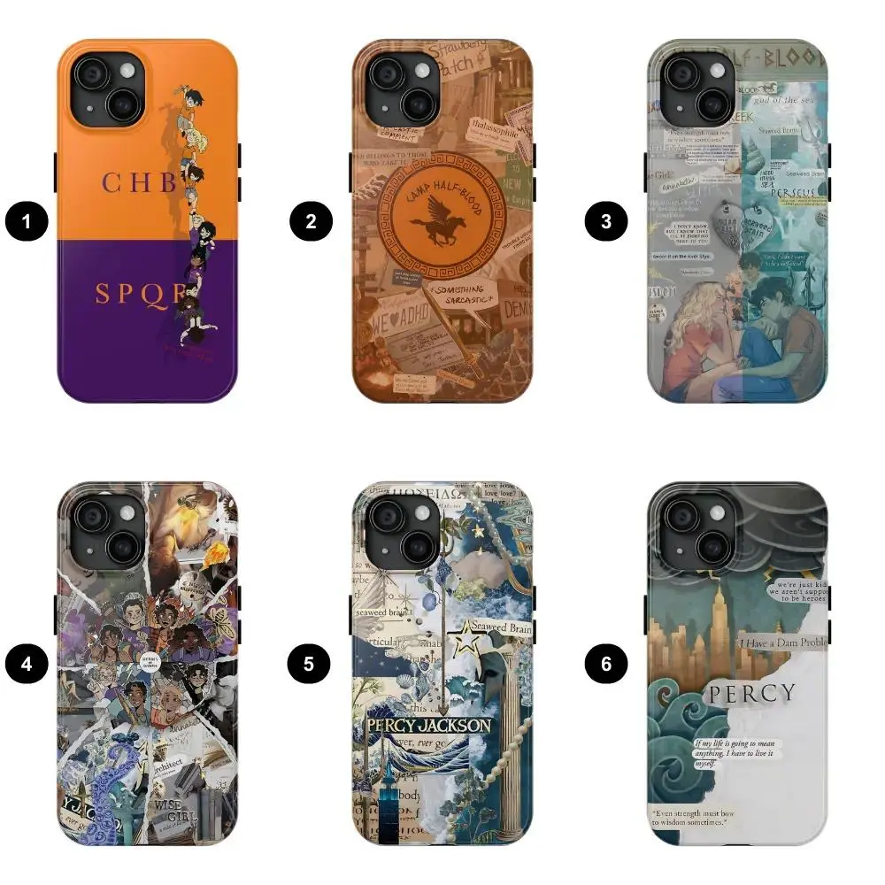 Percy Jackson Camp Half-Blood Phone Case Olympians Fan Art Protective Cover Designed for iPhone 11-17 Pro Max/Plus & Samsung Galaxy S23-S25