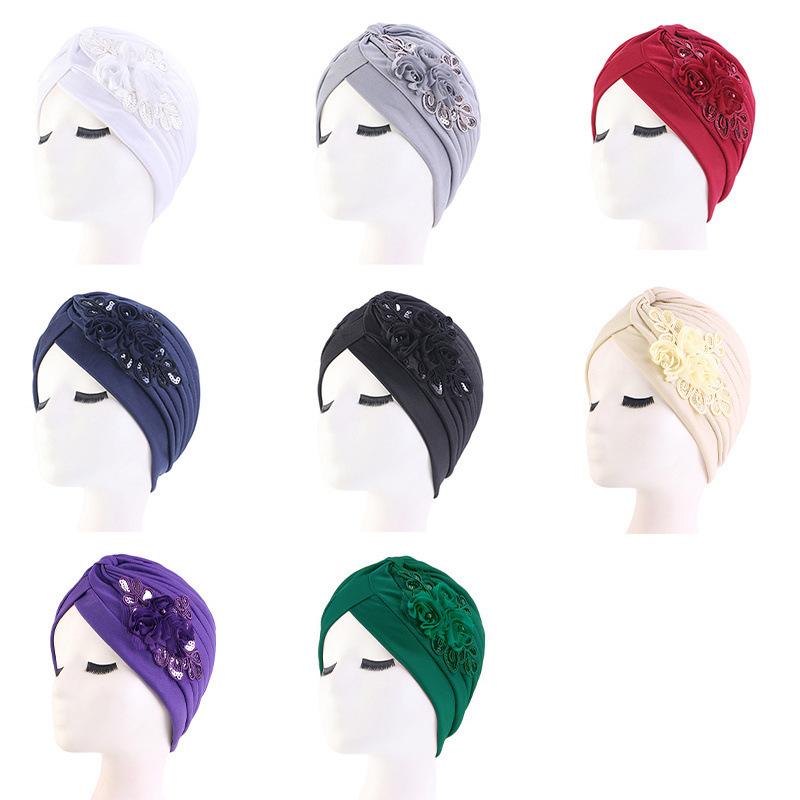 Sequined Pleated Turban Hat, Ethnic Indian Headwear & Hair Accessory