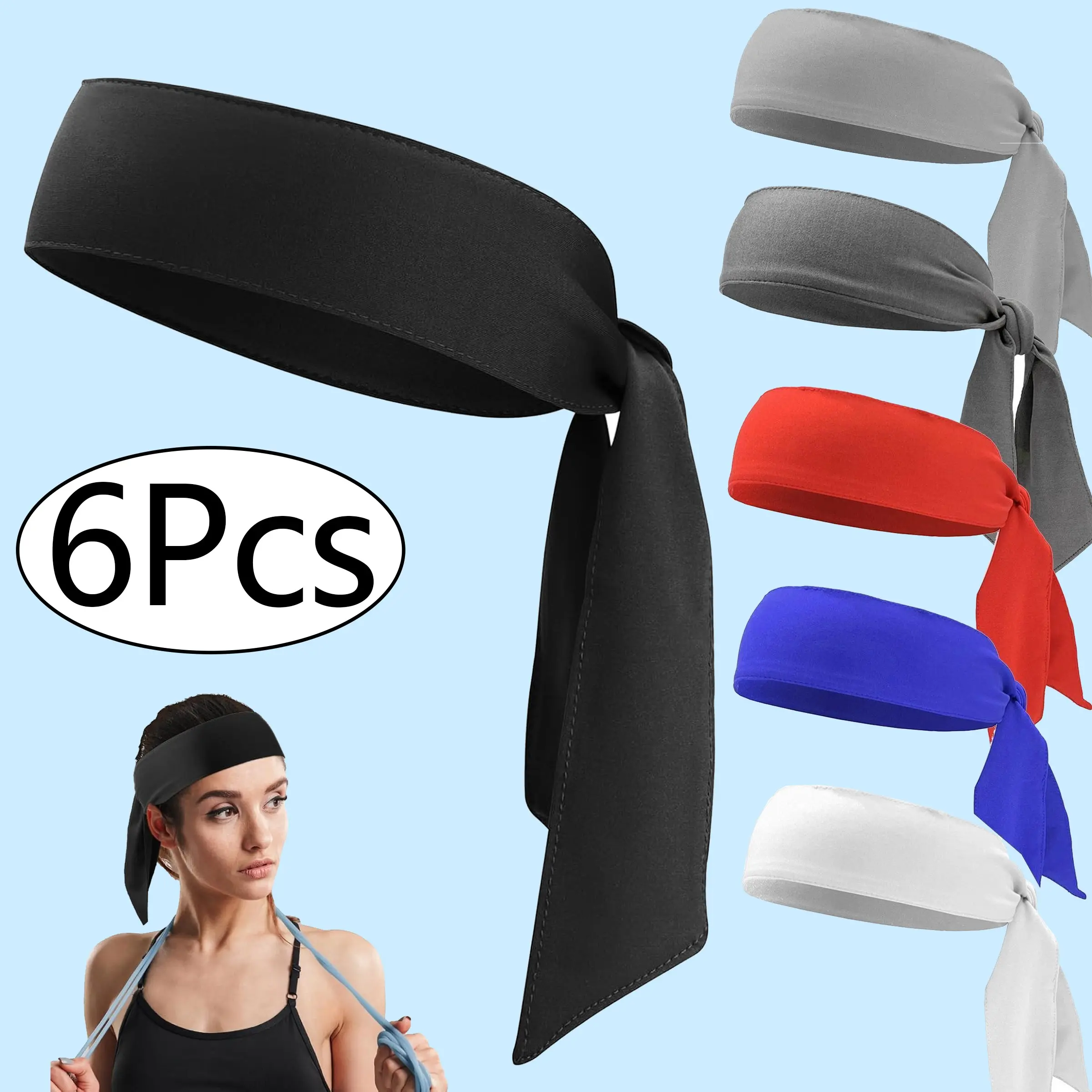 6Packs Mens Running Headband,Mens Sweatband Sports Headband for Running,Cycling,Basketball,Yoga,Fitness Workout Stretchy Unisex Hairband, Sport Headbands, Gym Headband, Elastic Headband