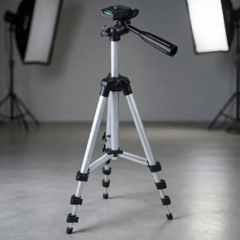 Universal Phone Video Adjustable Tripod with Phone Holder Stand Video Recording Photography Stand Clamp Lightweight Tripods Foldable and Portable for Travel