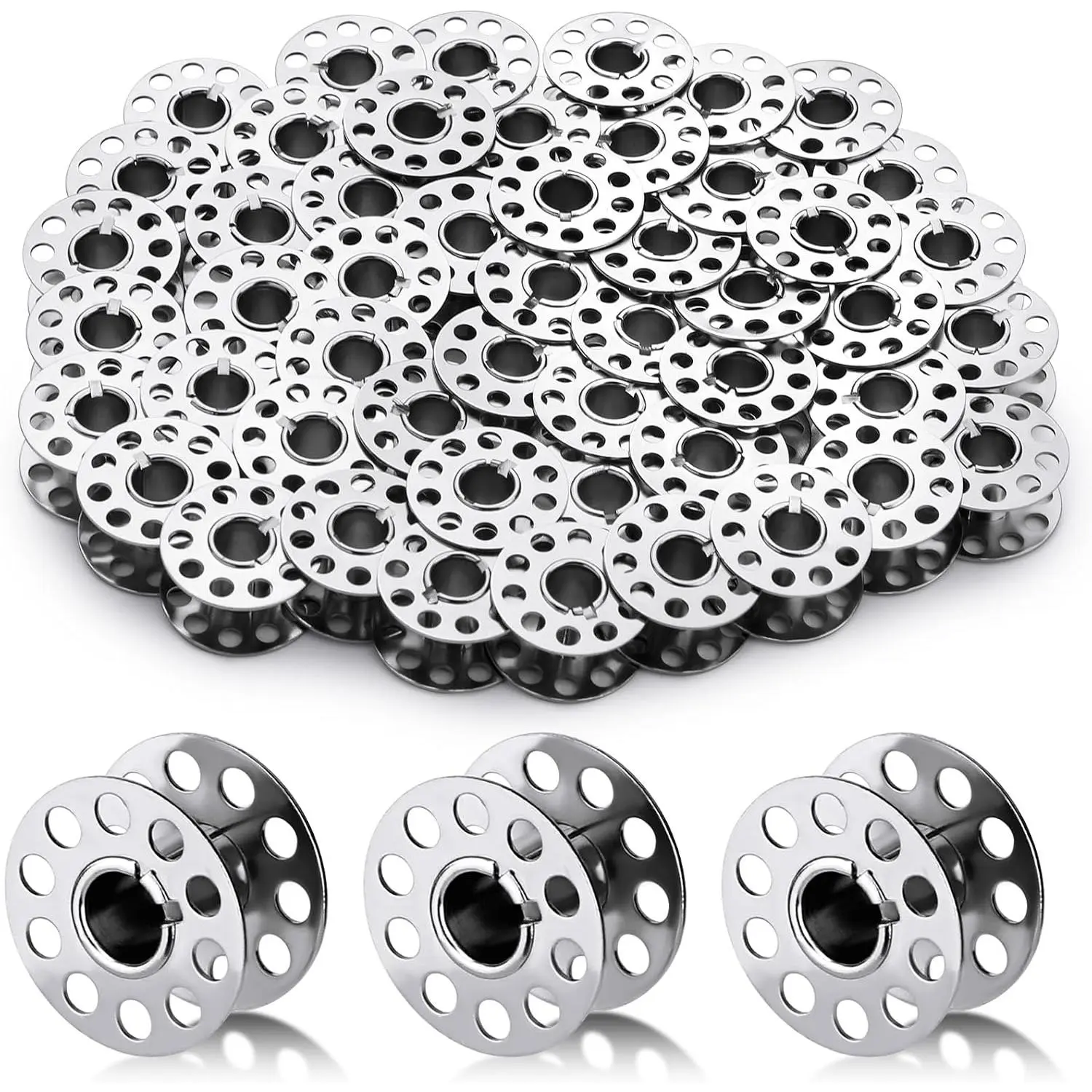50 count Metal Bobbins, Metal Sewing Machine Bobbins Metal Bobbins for Sewing Machine with Bobbin Case, Sa156 Bobbins, Bobbins Class 15, Bobbins for Sewing Machine