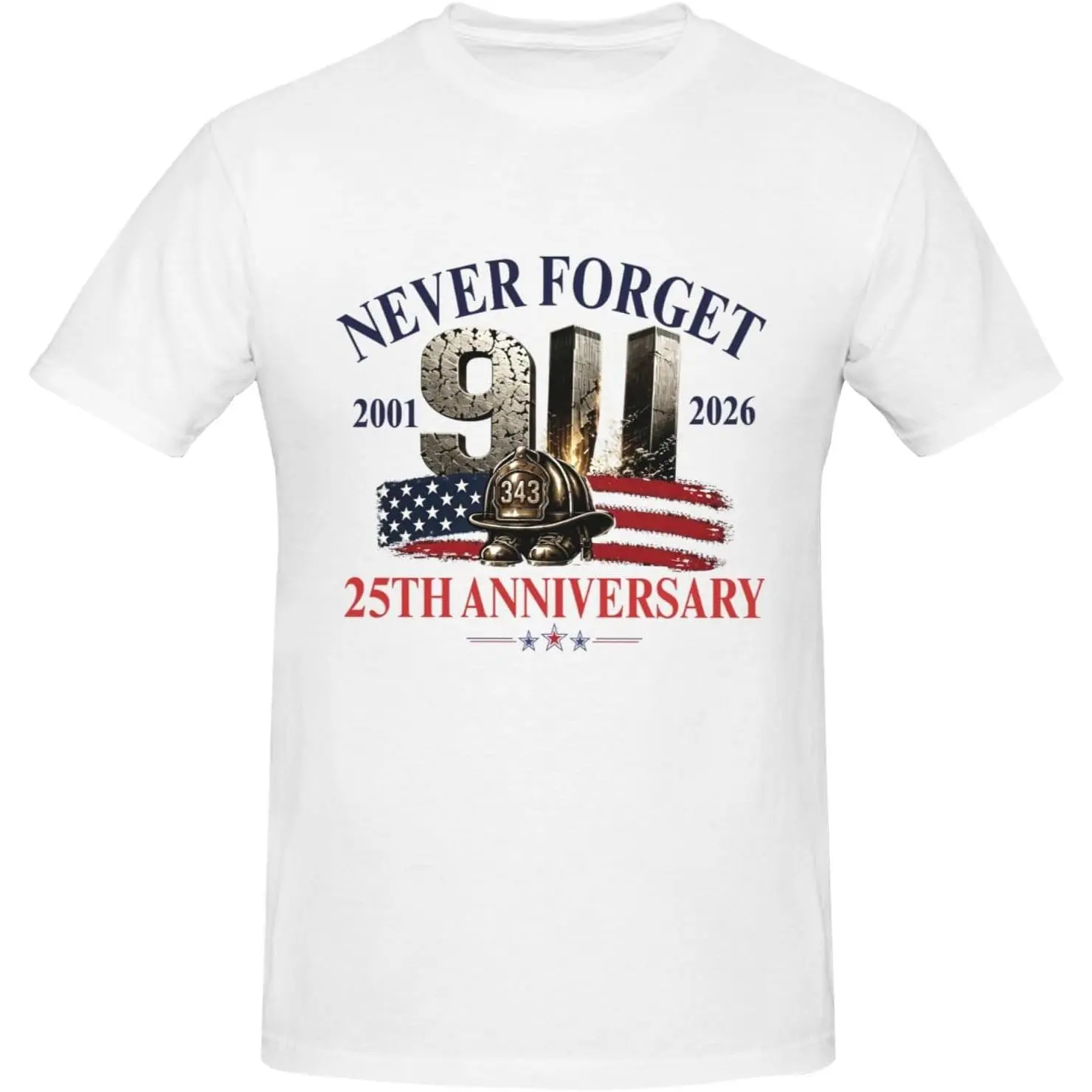 911 Never Forget Shirt 25th Anniversary Memorial Day 343 Firefighters Tribute Tshirt
