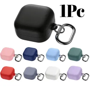 For Samsung Buds4/4Pro, The Soft Silicone Shell Is Available in Black, Pink, Blue, Purple,Transparent, and Other Colors, with A Pendant Clasp, Protective Cover, Earbud Cover, Scratch-Resistant Headphone Case and Protection