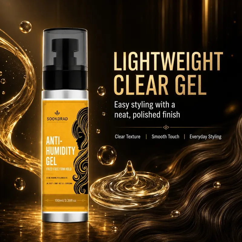 Anti-humidity gel, with argan oil and keratin, frizz-free firm hold, for hair, 100ml/3.38fl oz
