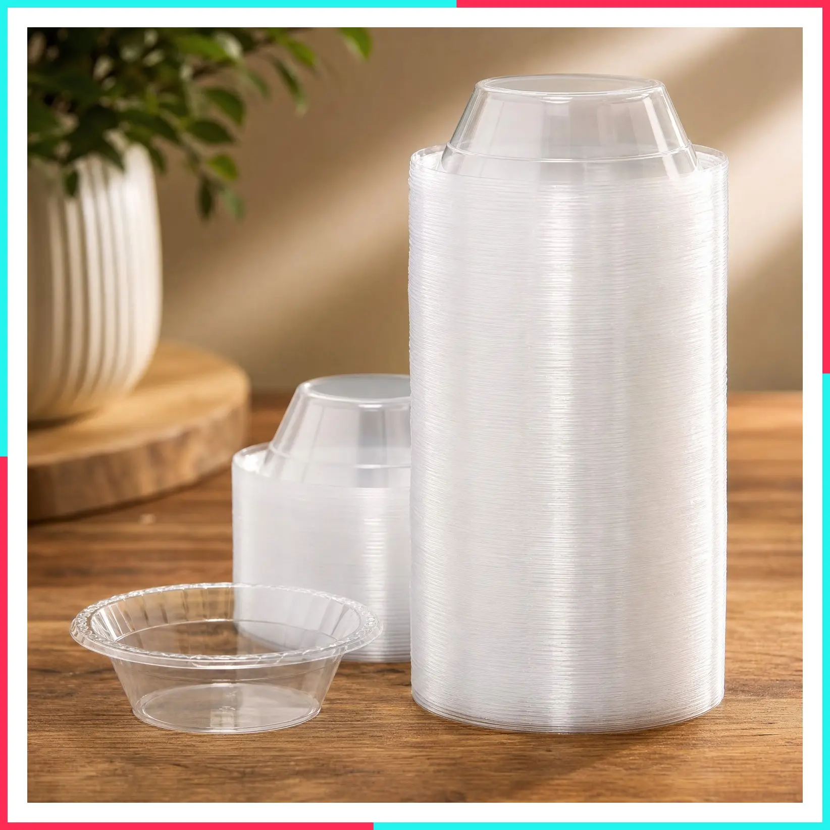 100 Count 12 oz Clear Plastic Bowls - Microwavable, Heavy Duty, Sturdy Disposable Bowls