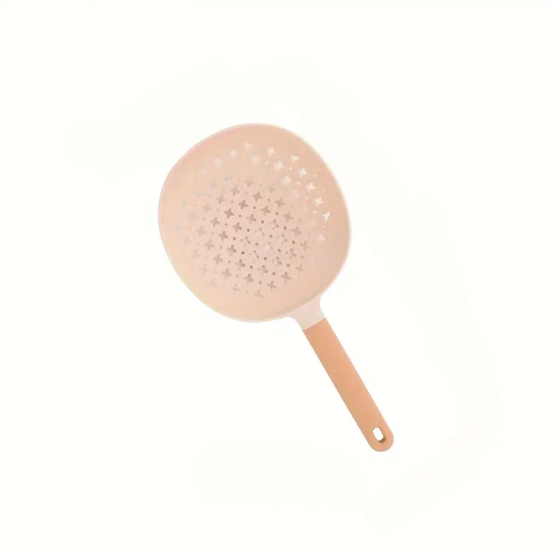 Silicone Kitchen Strainer Spoon, Long-Handled Anti-Slip Round Noodle Scoop, Large Draining Net for Household Use