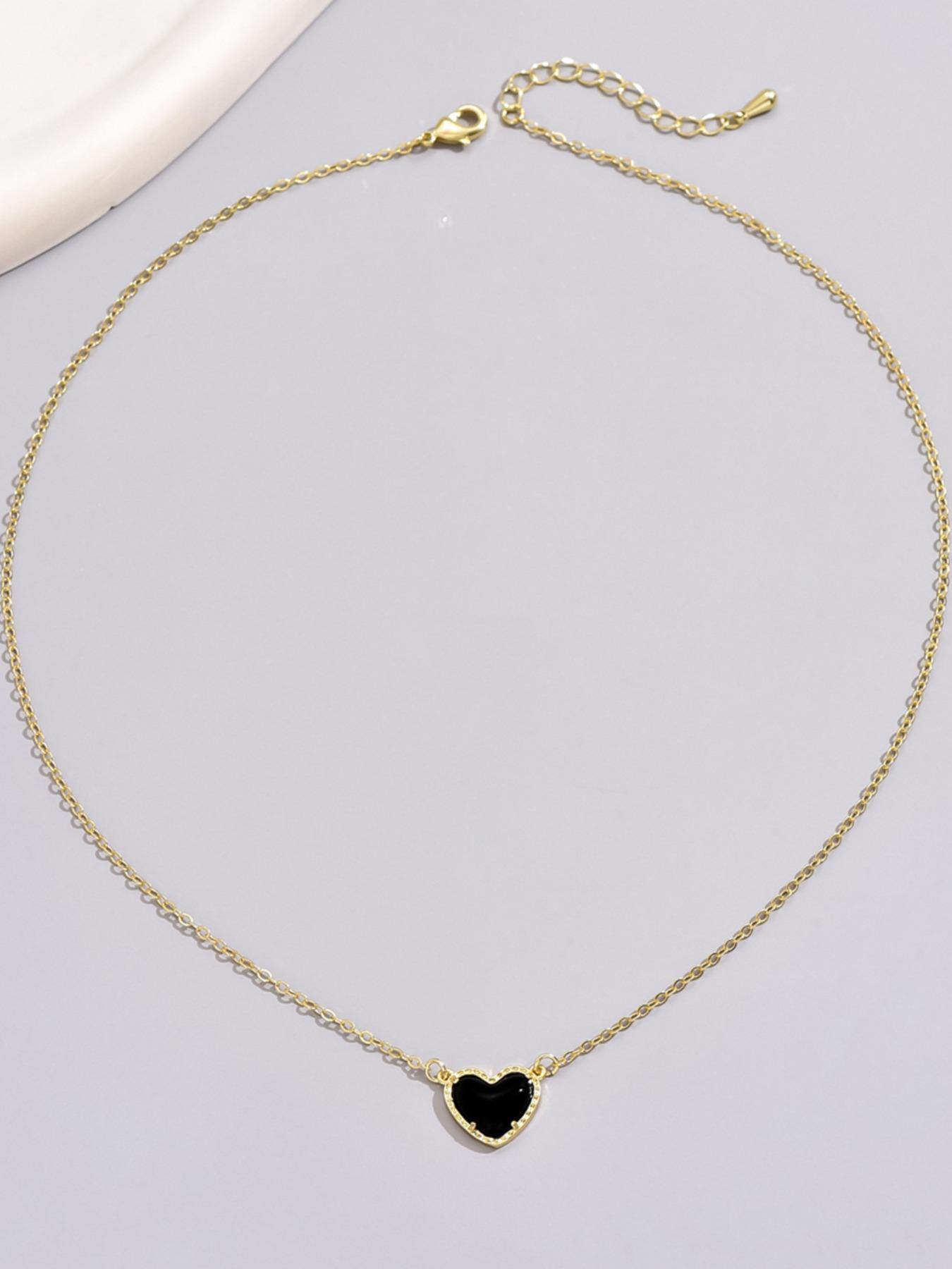 Simple Love Heart Shaped Matching Pendant Necklace for Women for Gift, Heart Charm Necklace, Stainless Steel Jewelry, Casual Streetwear Accessory As Gift for My Girlfriend, I Love My Girlfriend, Valentine's Day, Gift