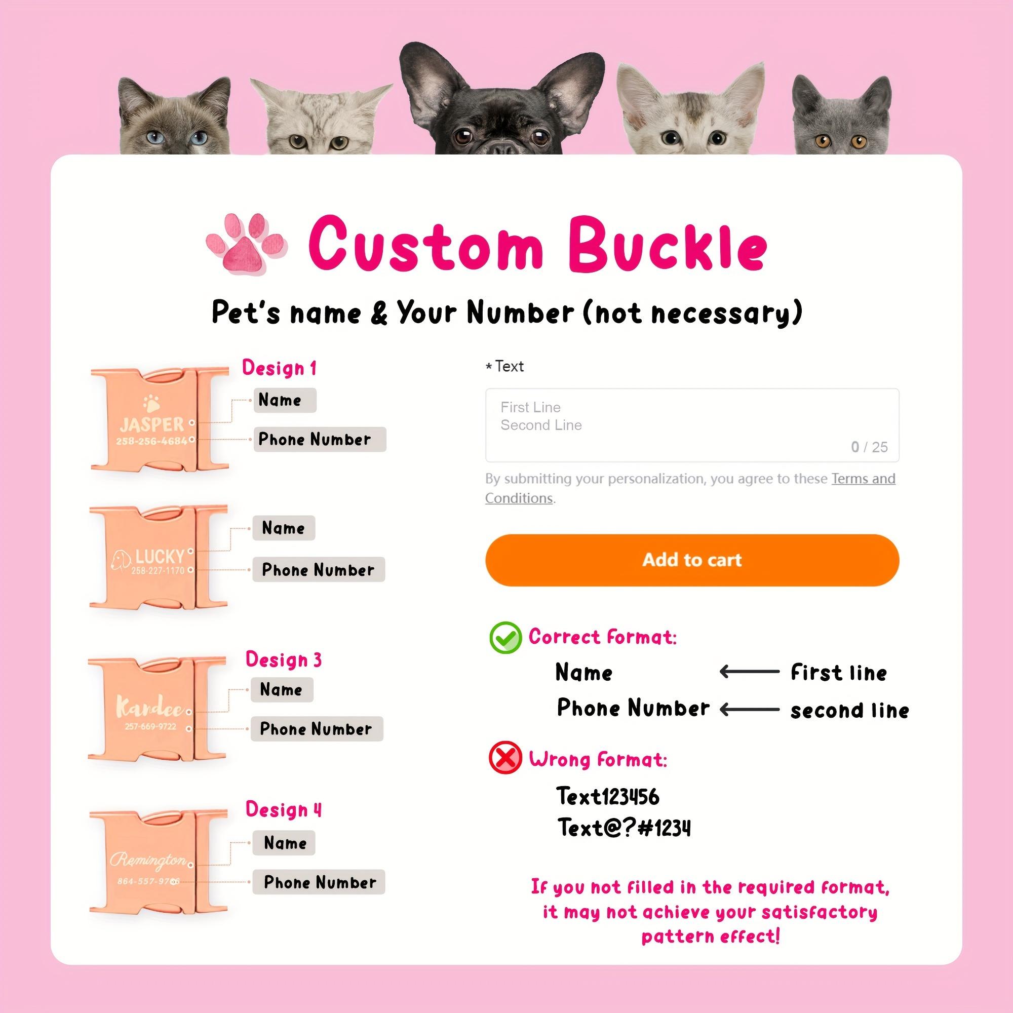 Custom Engraved Pet Collar For Dogs & Cats - Personalized Nylon Accessory, Ideal For Walking Or Decorating Pets, Perfect Small To Medium Breed Gift, Available In 4 Colors
