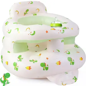 Upgraded Inflatable Baby Seat with Safety Guardrails, Thicker Sit Me Up Floor Seat  Baby Chair Sit Me Up, Blow Up Baby Chair Built in Air Pump  Babies 3-36 mth