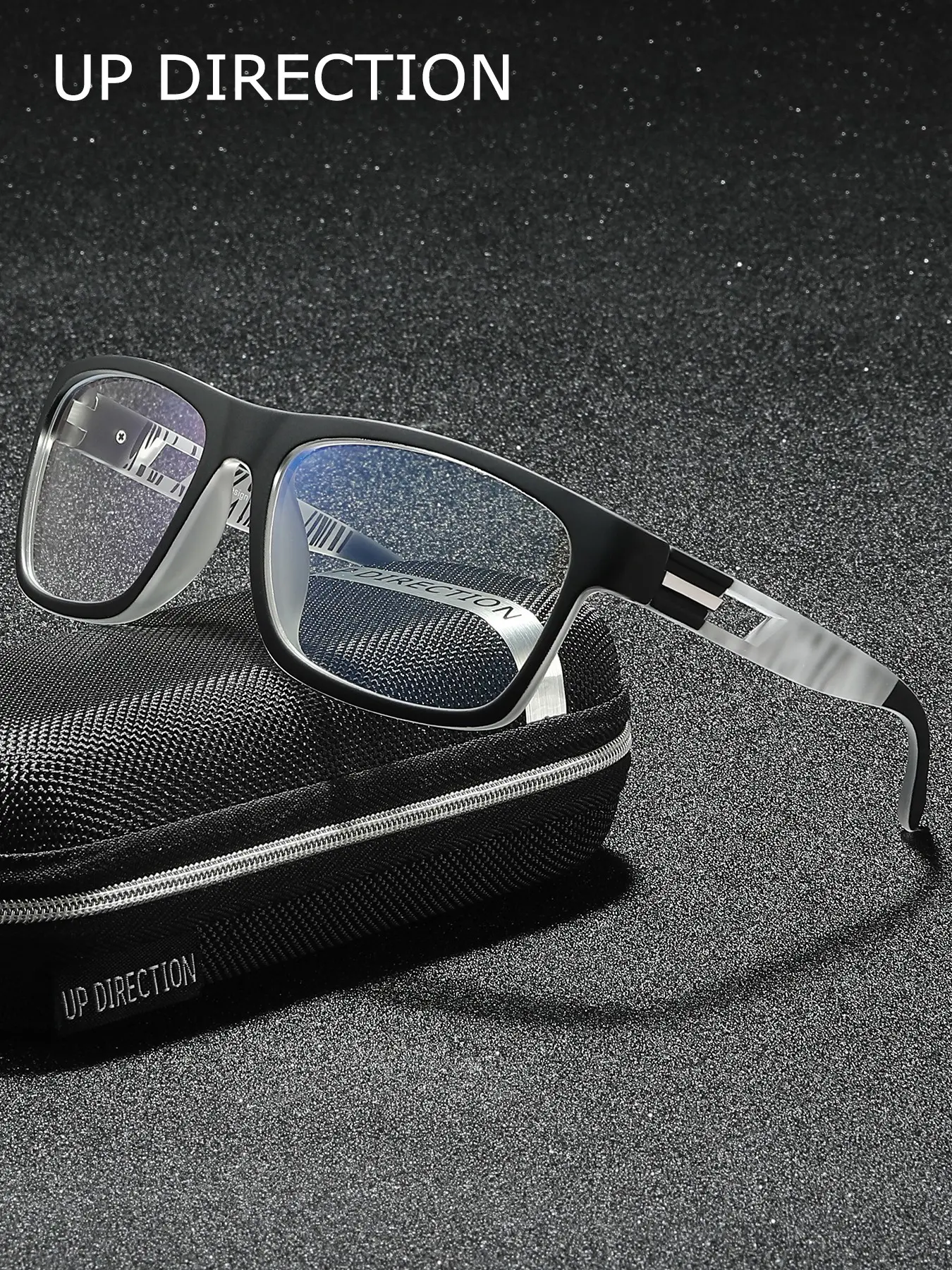 Up Direction Sports Style Anti Blue Light Glasses Square Frame Comfortable Nose Support Suitable For Daily Computer, Office, Gaming, Outdoor Travel Decoration And Dressing Fashion Glasses
