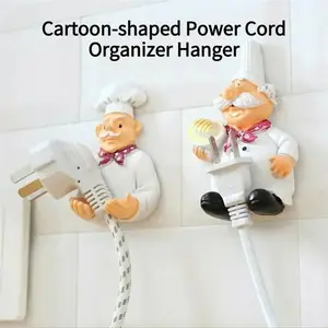1pcs Multifunction Cartoon Kitchen Plugs Holders Cute Power Cable Hooks Home Living Room Decor Bathroom Hook Multi-Purpose Hooks