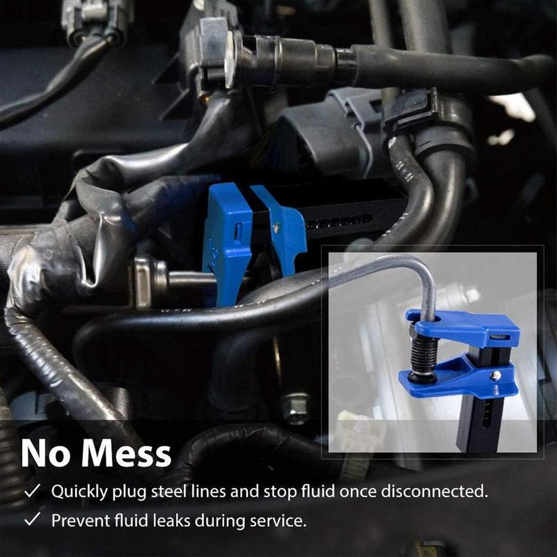 Car Brake Oil Pipe Plug, 4 Counts Automotive Brake Nozzle Clamp, Brake Tubing To Prevent Oil Spills, (Non-automotive accessories)