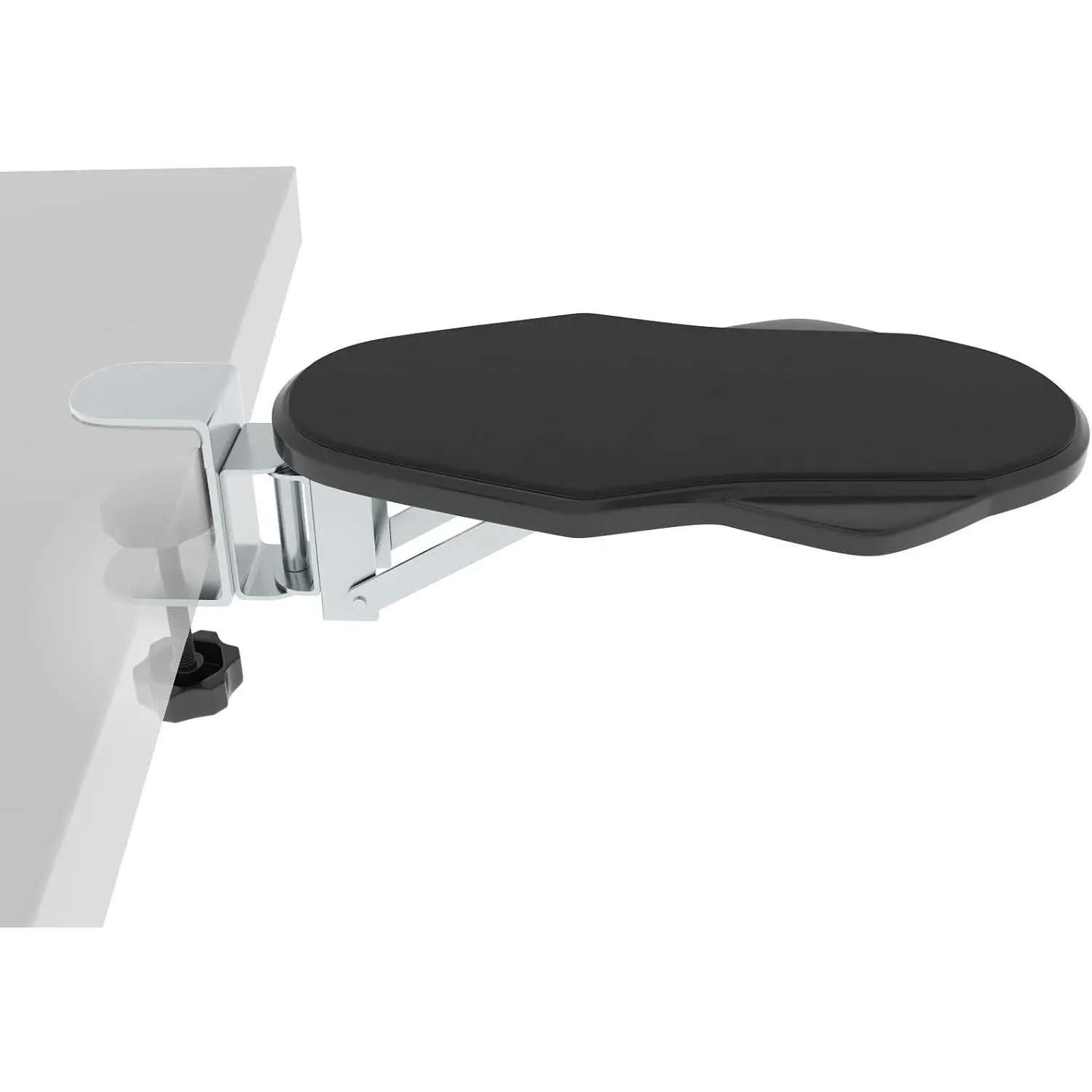 Ergonomic Arm Rest for Desk, Adjustable Foldable Rotating Elbow Support for Comfortable Office/Gaming Computer Use, Black, Compact
