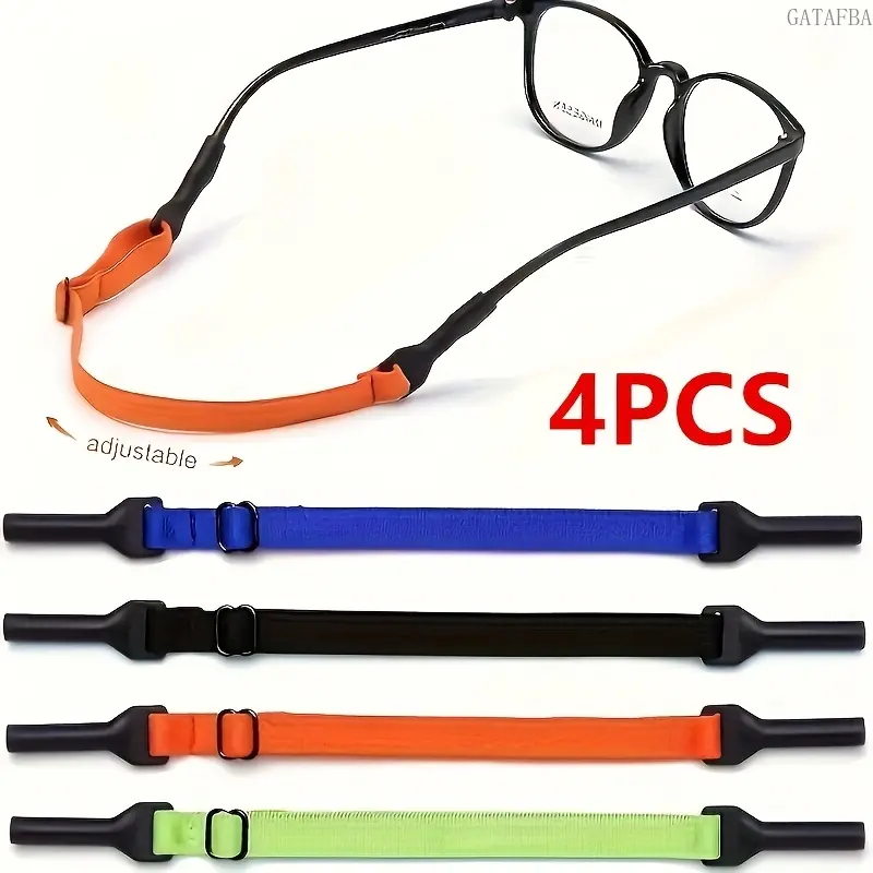 Unisex 4-Pack Braided Eyeglass Lanyards - Adjustable Spectacle Neck Straps, Sports & Outdoor Eyewear Holder