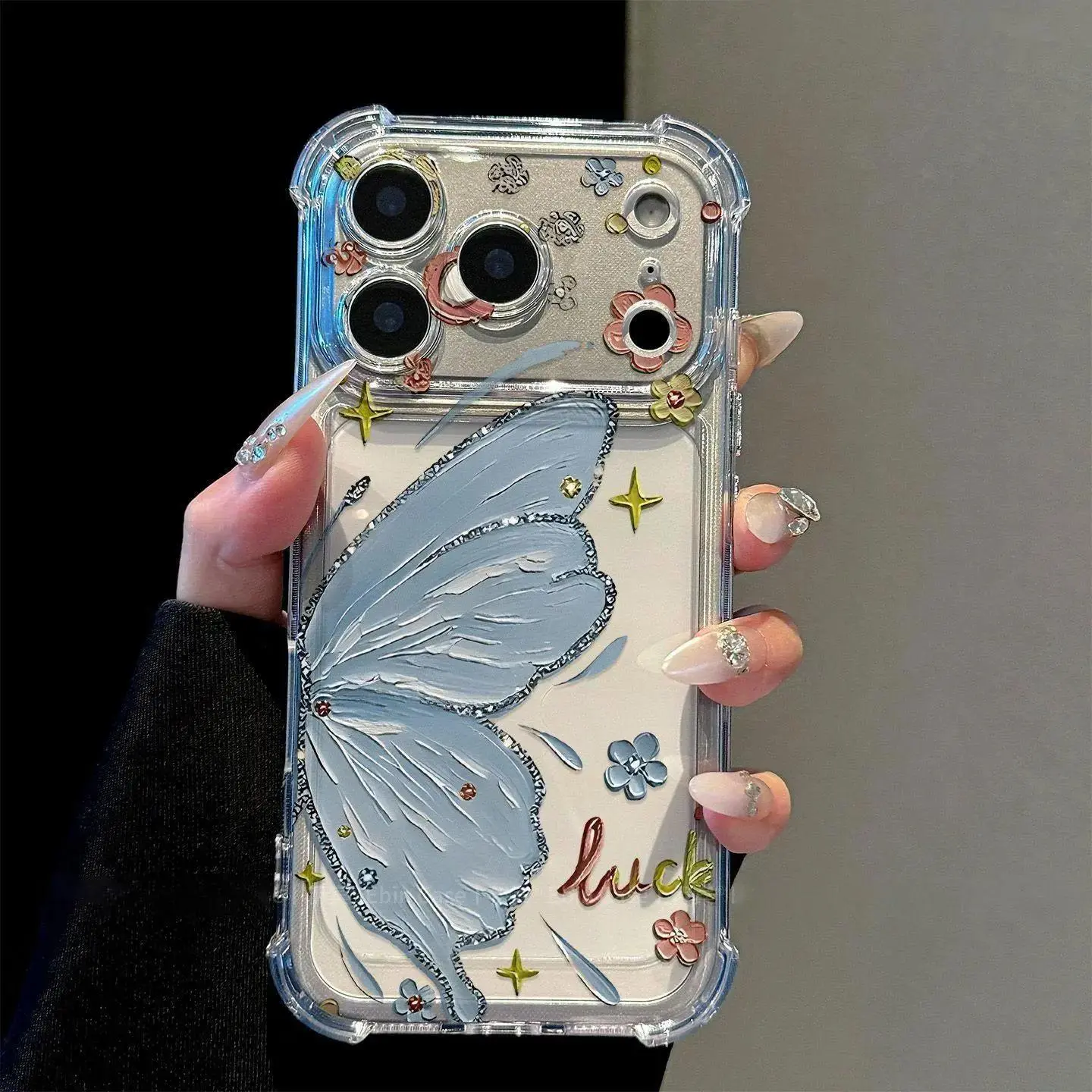 Half-Butterfly Pattern Smartphone Casing, Creative Fashionable Protection Cover for iPhone Series (17 ProMax, 16 Plus, 15, 14, 13, 12, 11) - Handheld Accessory Fits iOS Devices